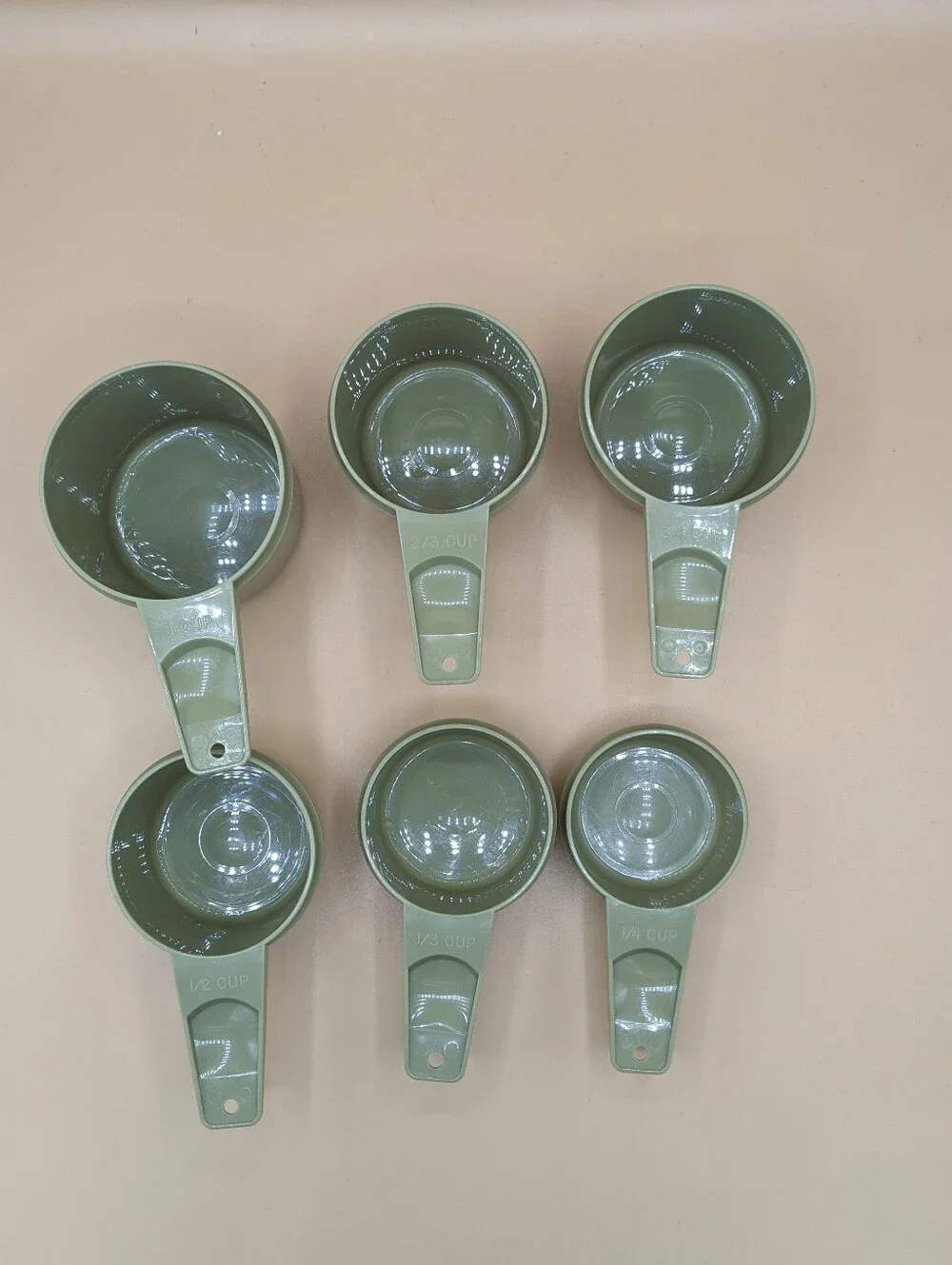 Vintage Tupperware MEASURING Cups Avocado 6 Cups 1/4 766 1 - 1 Cup 761  1